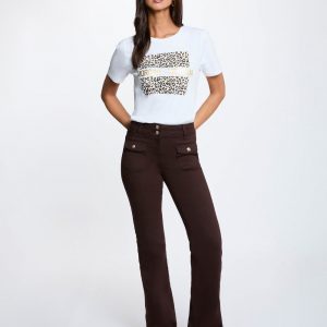 Pantalón bootcut marrón oscuro